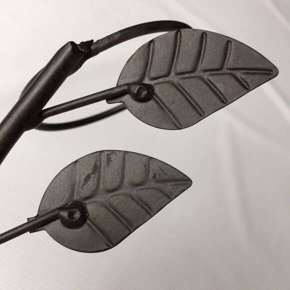 Sconce Candle Holder Wall Hanging Plant Vines Leaves Art Bronze Tone Metal Decor - Picture 10 of 11